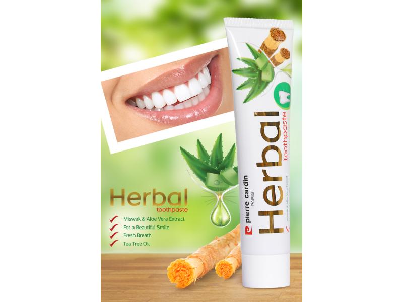 Pierre Cardin Paris Herbal Toothpaste with Aloe Vera & Miswak & Tea Tree