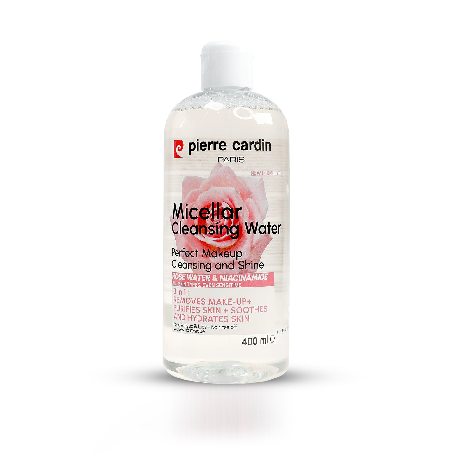 Pierre Cardin Paris Cleansing Micellar Water 400ml - With Rose Water And Niacinamide