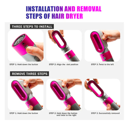 Imported ⭐ 5 IN 1 Hair Dryer, Straightener, Curler, Electric Hair Comb, Hair Curling Wand Detachable Brush