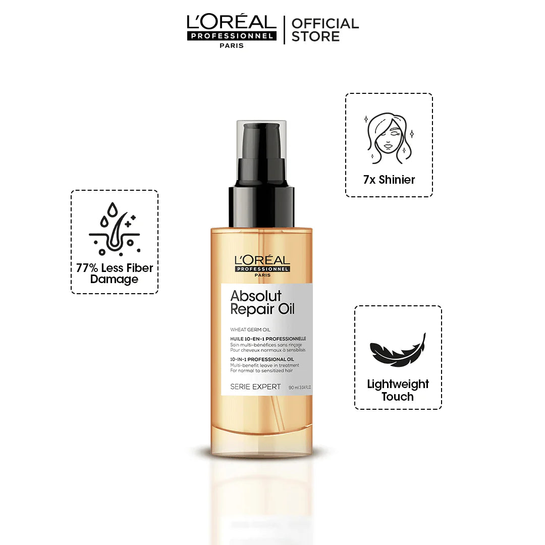 Loreal Professional Serie Expert Absolut Repair Oil Leave In Treatment - 90ml - For Dry And Damaged Hair