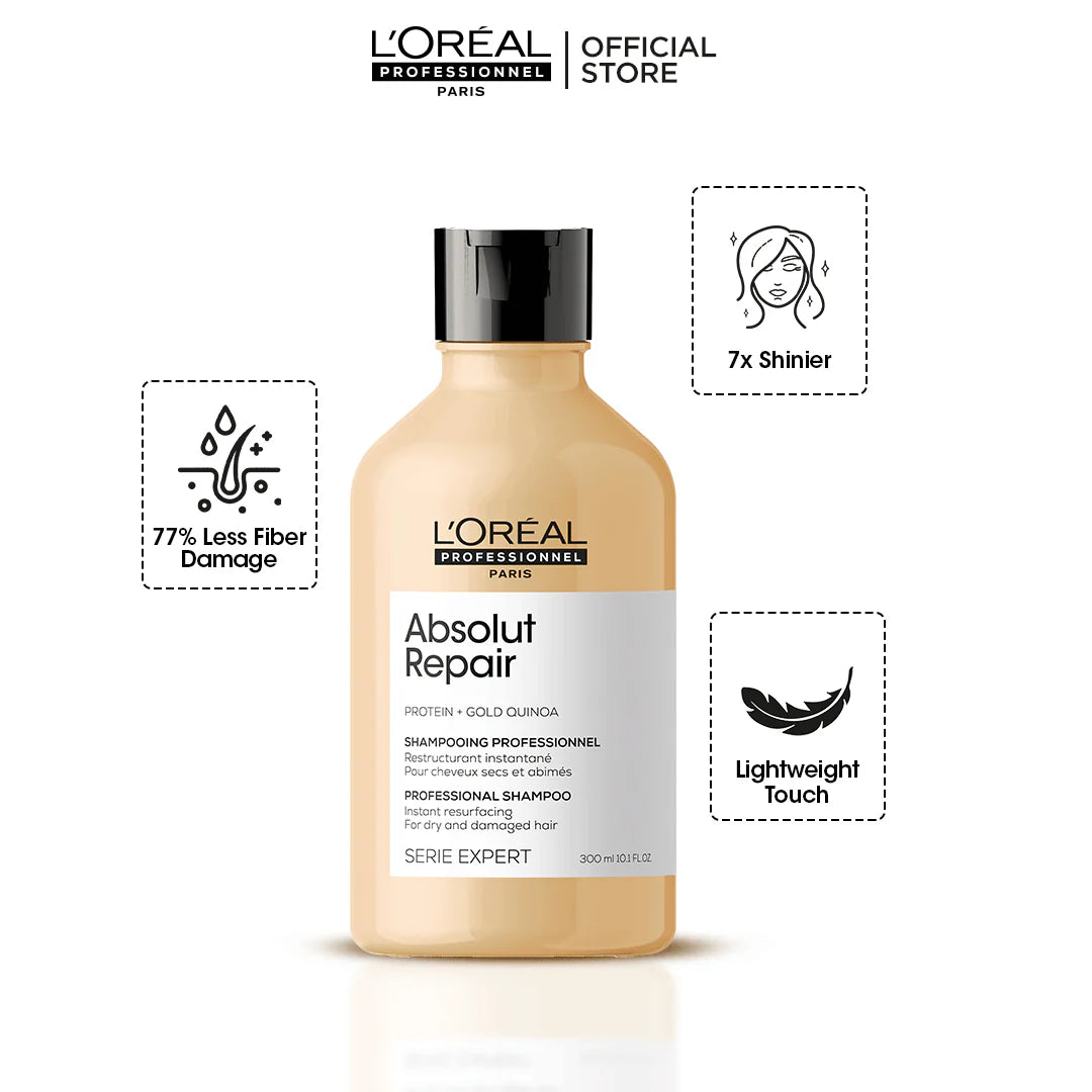 Loreal Professional Serie Expert Absolut Repair Shampoo - 300ml - For Dry And Damaged Hair