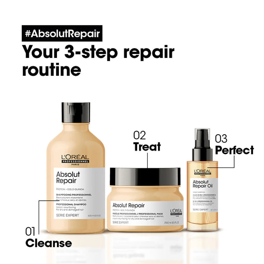 Loreal Professional Serie Expert Absolut Repair Shampoo - 300ml - For Dry And Damaged Hair