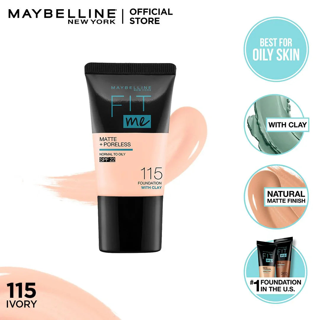 Maybelline - Fit Me Liquid Foundation Matte & Poreless Mini Tube - 115 Ivory