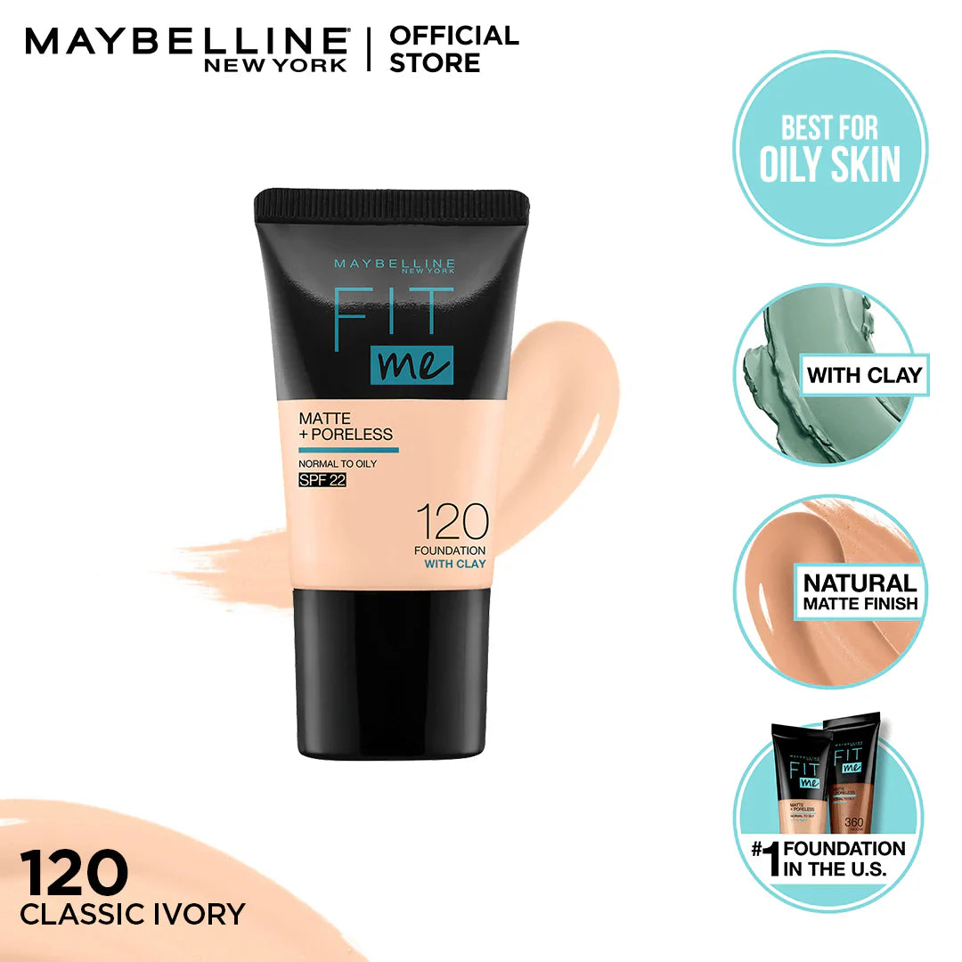 Maybelline - Fit Me Liquid Foundation Matte & Poreless Mini Tube - 120 Classic Ivory