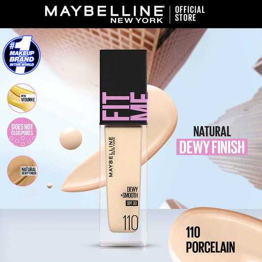 Maybelline - Fit Me Dewy + Smooth Liquid Foundation SPF 30 - 110 Porcelain 30ml