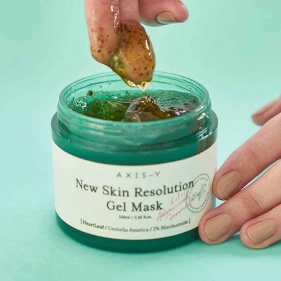 Gel mask being applied onto skin (face or hand)