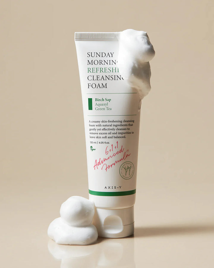 Close-up of cleansing foam texture