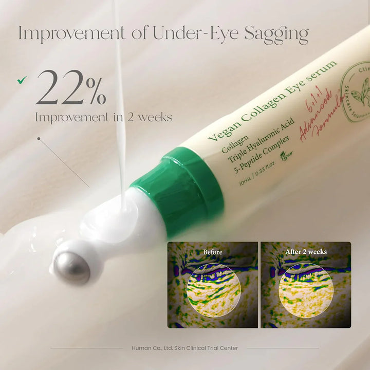 Close-up of eye serum drop showing texture