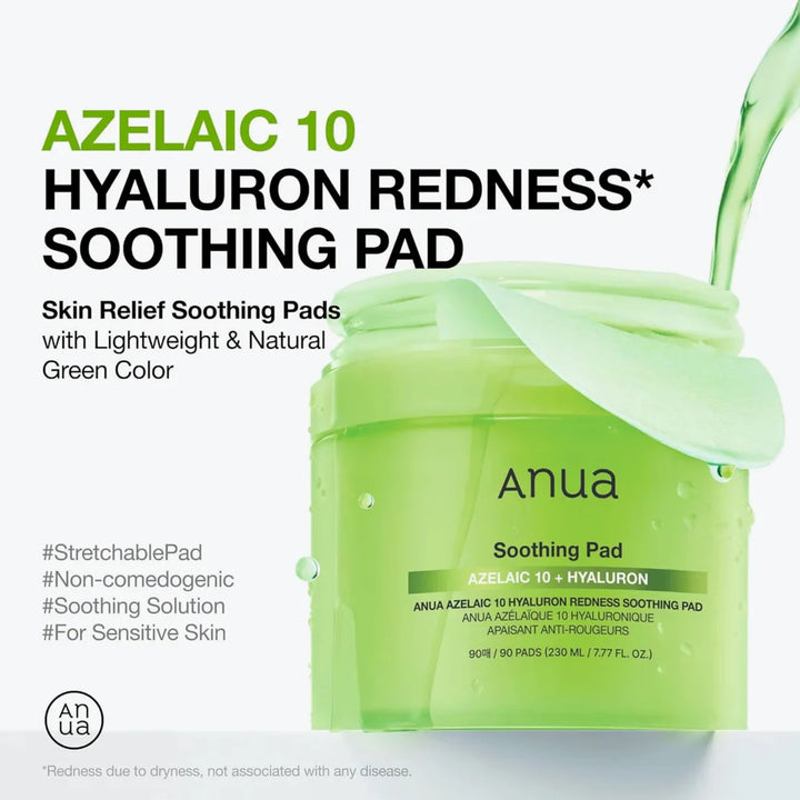 Pad being swiped across skin

Hyaluronic + azelaic pad texture