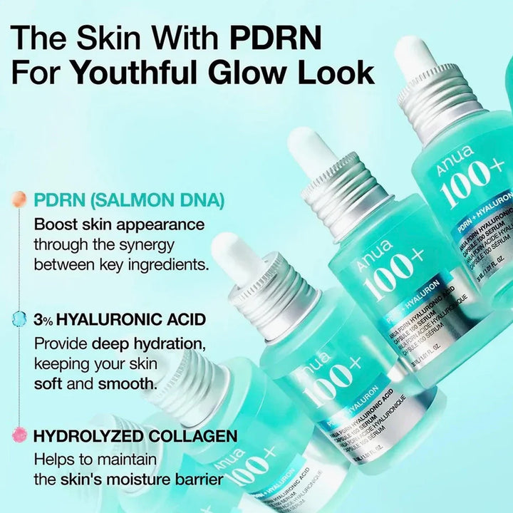 Dropper bottle of Anua serum with capsules