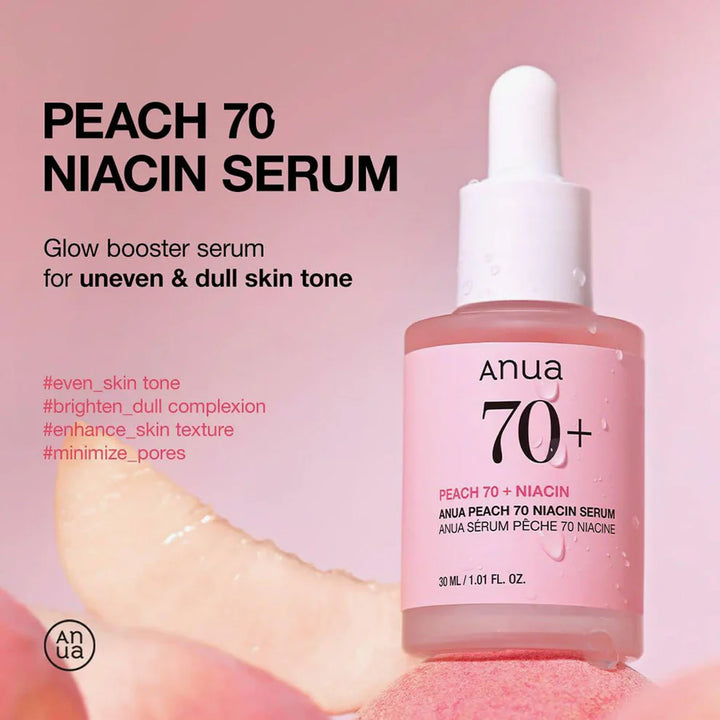 Close-up of peach-infused serum texture