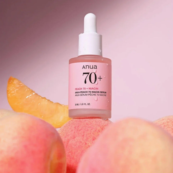 Hydrating brightening serum with peach elements