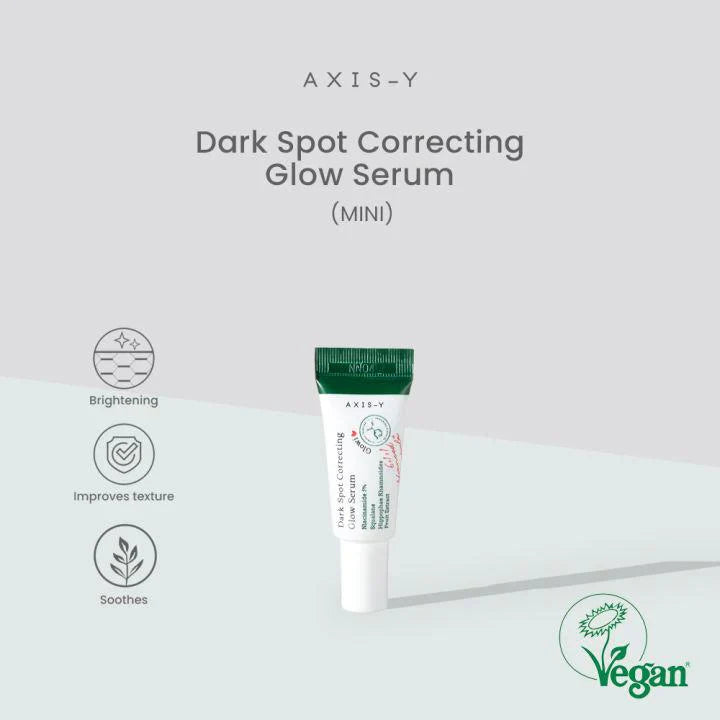 Label detail of Axis-Y Glow Serum – 5 ml benefits.