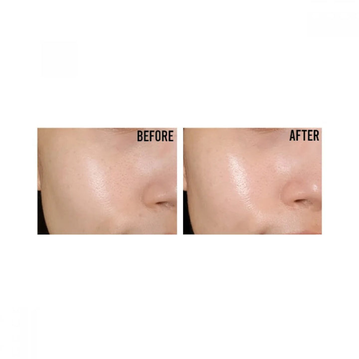 Lifestyle image: applying Dynasty Cream on face results before and after 