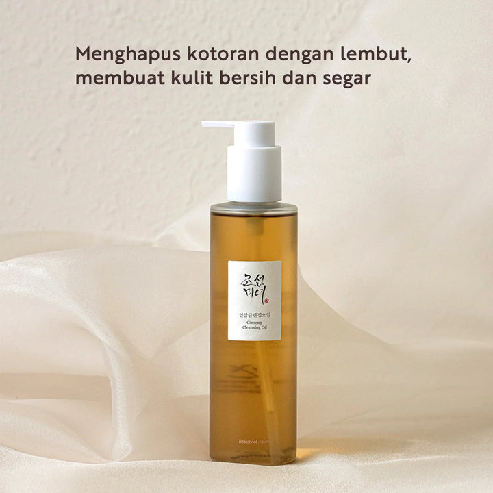 Cleansing oil texture close-up on hand