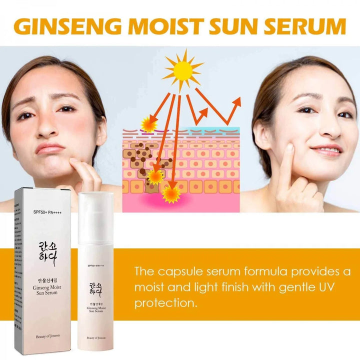 Using sun serum on face under daylight