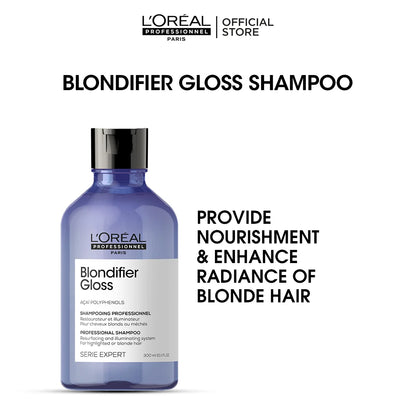 Loreal Professional Serie Expert Blondifier Gloss Shampoo - 300ml - For Highlighted Or Blond Hair