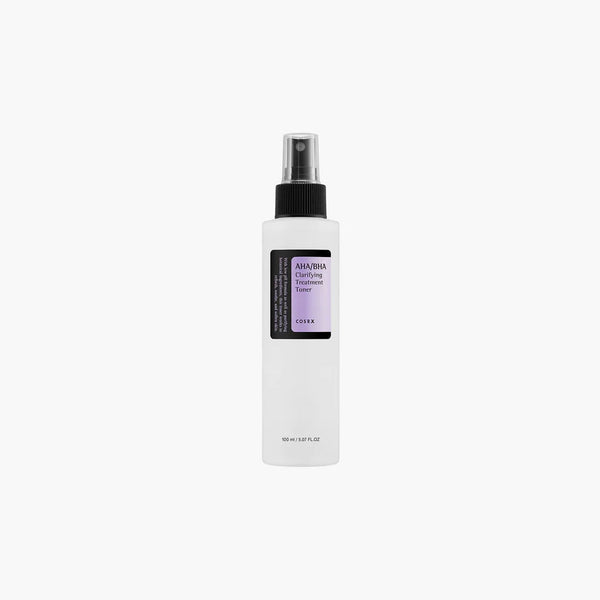 “COSRX AHA/BHA Clarifying Treatment Toner 100ml bottle with apple & willow bark waters”