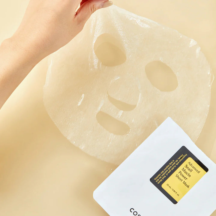 Applying COSRX Snail Mucin Power Essence Sheet Mask for Skin Hydration