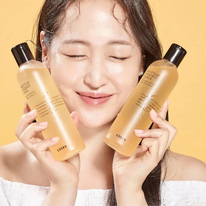 "Applying COSRX Propolis Toner for Glowing and Smooth Skin"