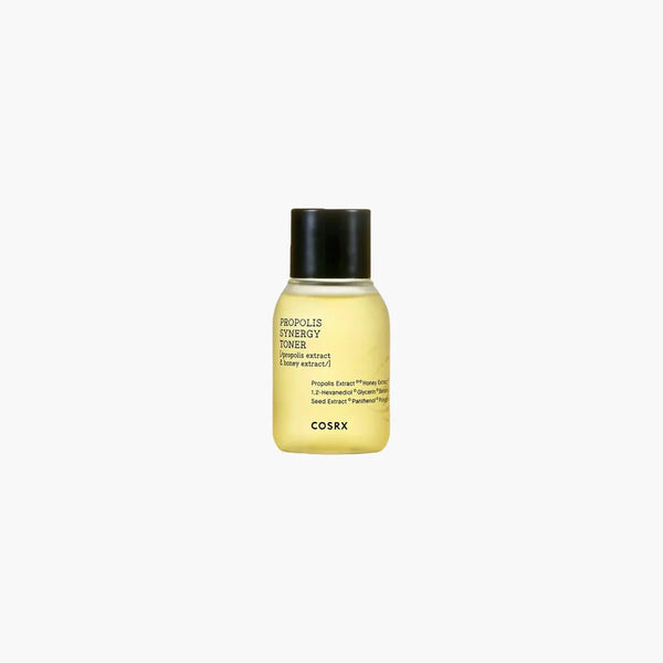 “COSRX Propolis Synergy Toner 30ml bottle with propolis label on clean background”
