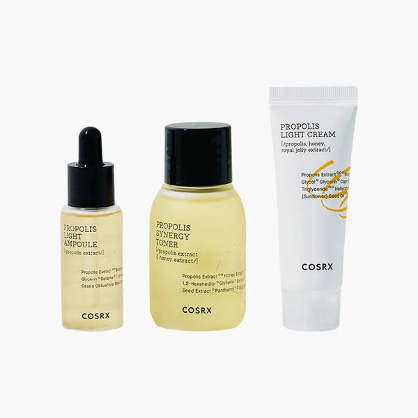 COSRX Honey Glow 3-Step Kit – Cleanser, Essence, and Overnight Mask for Radiant Skin