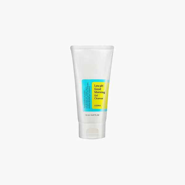 “COSRX Low pH Good Morning Gel Cleanser 150ml tube with green & white label”