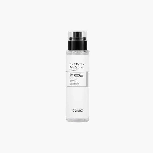 “COSRX The 6 Peptide Skin Booster Serum 150ml bottle with pump and label showing 6-peptide complex”