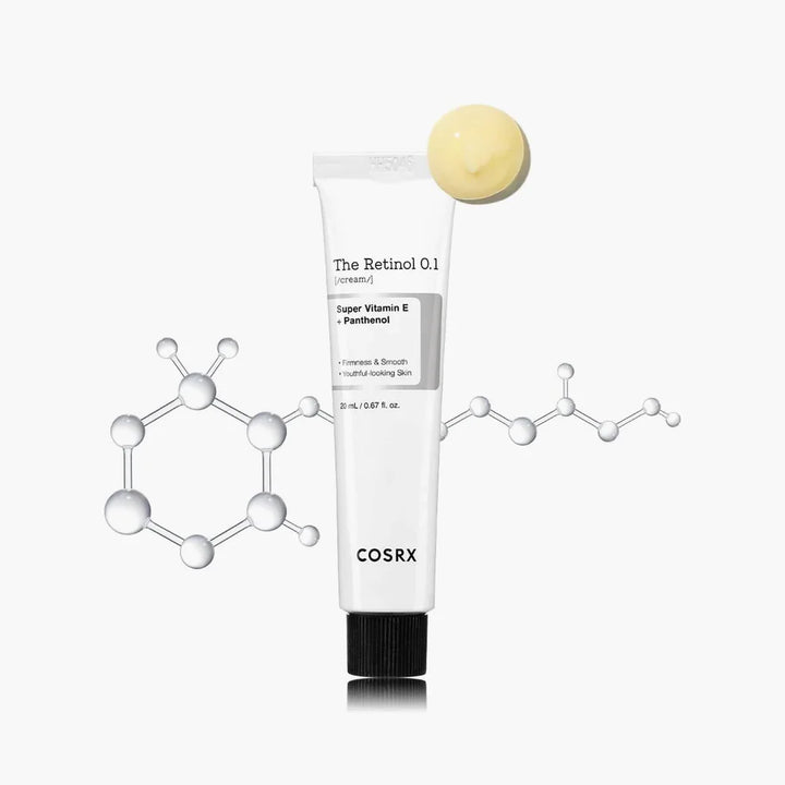 “Texture shot of COSRX Retinol 0.1 Cream on hand – creamy moisturising finish”