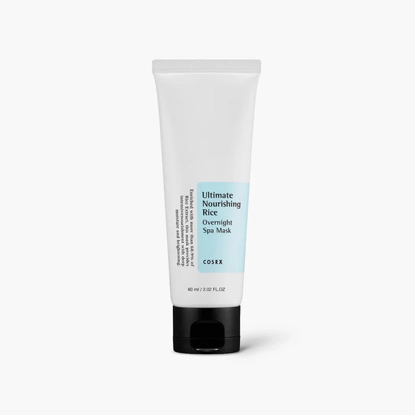 “COSRX Ultimate Nourishing Rice Overnight Mask 60ml tube on white background”
