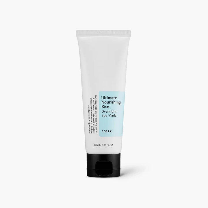 “COSRX Ultimate Nourishing Rice Overnight Mask 60ml tube on white background”