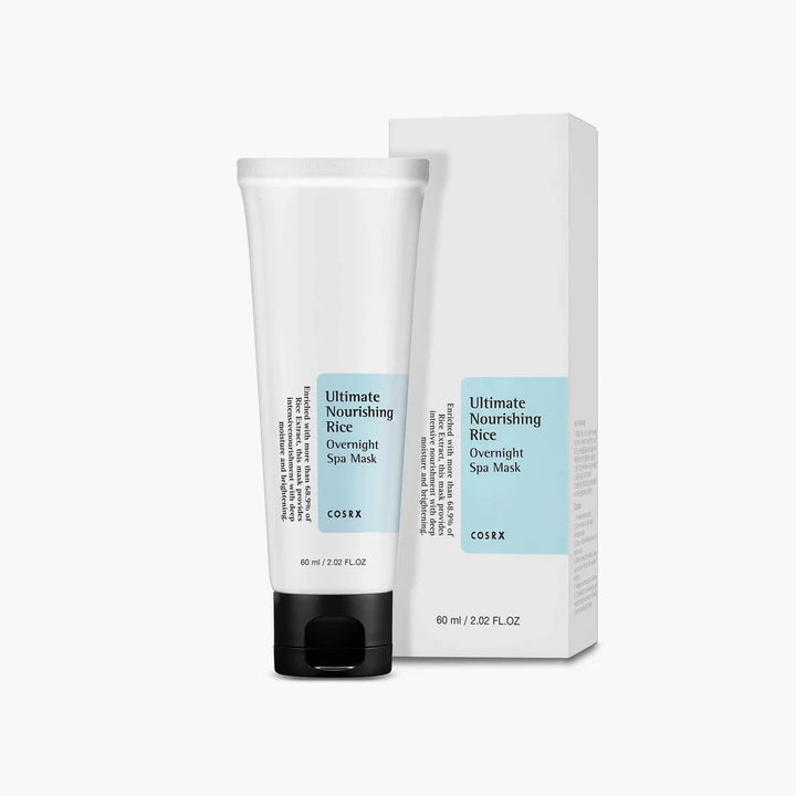 “Close-up of creamy texture of COSRX Rice Overnight Mask showing hydration richness”