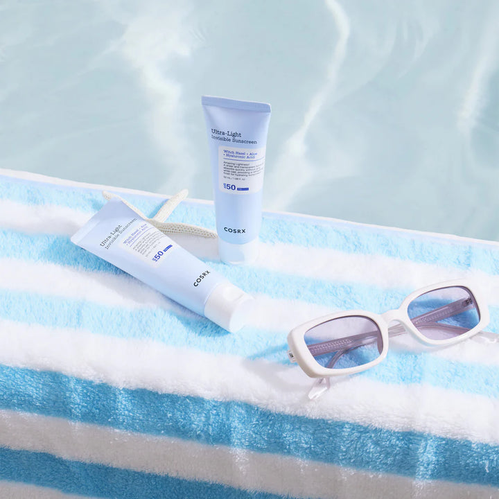 “COSRX sunscreen lifestyle shot – invisible Korean sunscreen for daily UV protection”